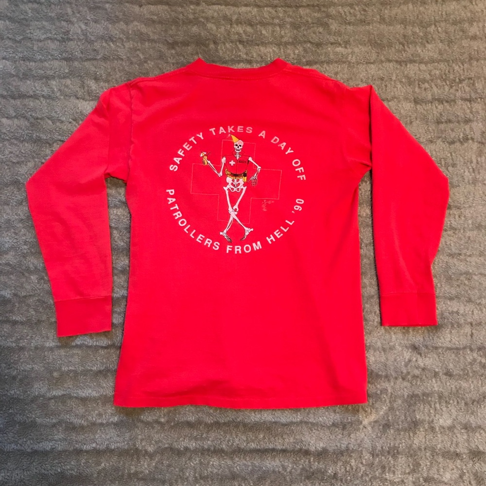 Vintage Skeleton Ski PatrolLong Sleeve T